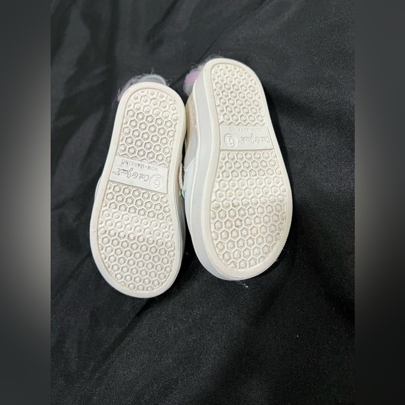 Cat & Jack Unicorn Glitter Slip On Sneakers w/ Tail & Horn (6c) - Picture 9 of 9